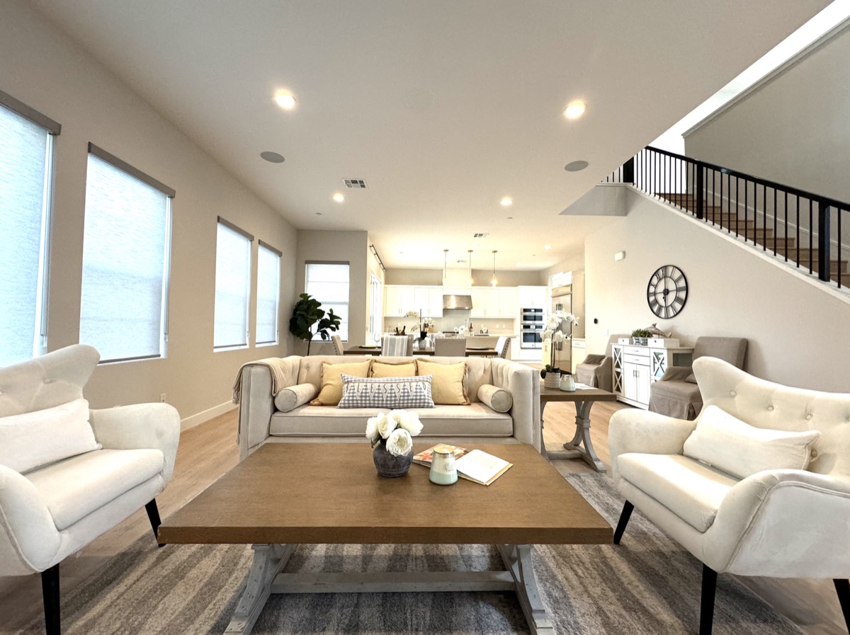 Living room staging